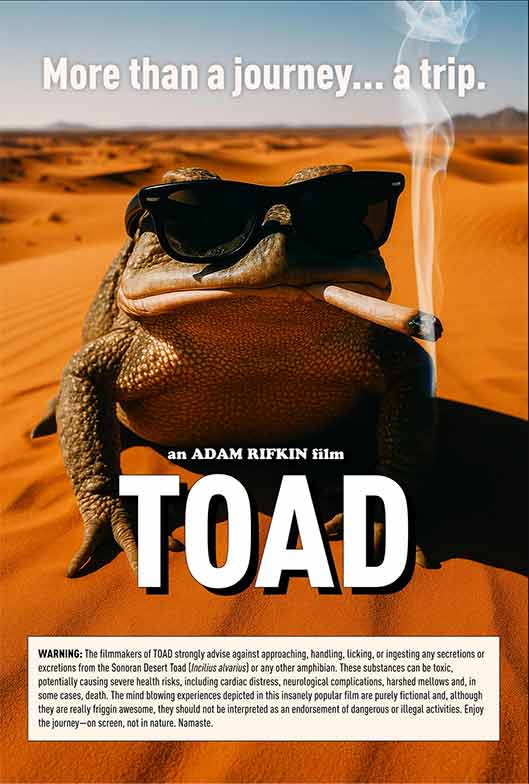 Two naive slackers accidentally ingest psychedelic toads while transporting them, leading to a wild hallucinogenic road trip from LA to Vegas.